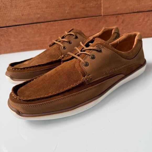 Hush Puppies Boat Shoes Mens Brown Suede Leather Lace Up Size 11 New NIB - Picture 4 of 10